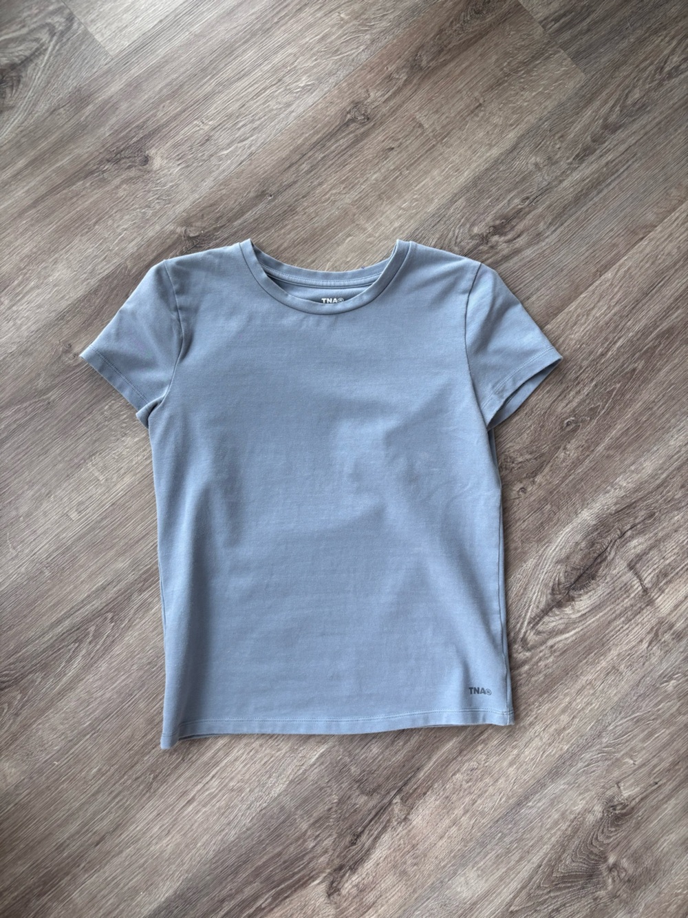 TNA Short Sleeve Crewneck Tee in Pale Blue